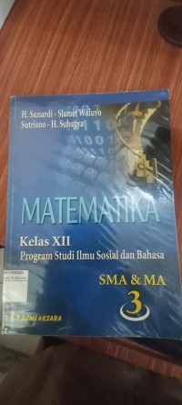Matematika Kelas XII Program Studi Ilmu Sosial dan Bahasa